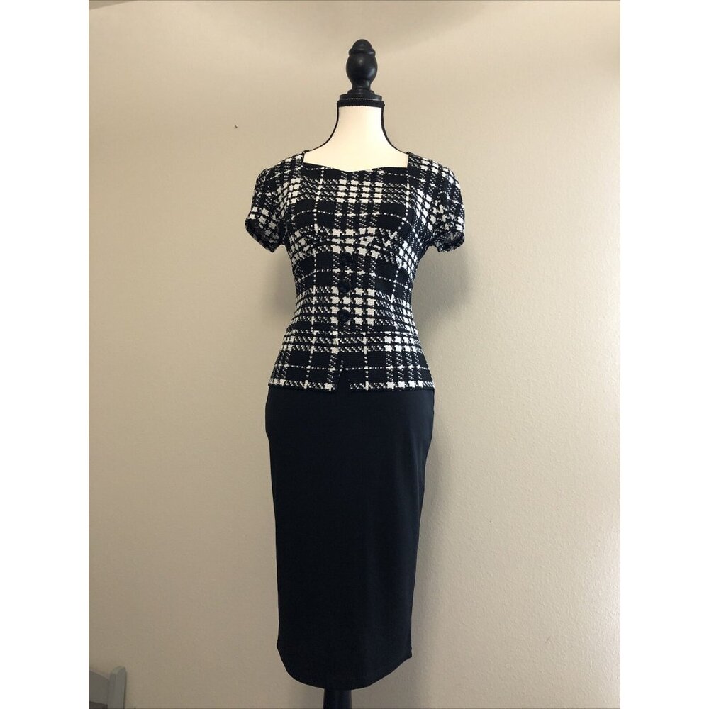 Rephyllis Black/White Dress Size Small